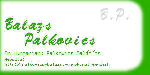 balazs palkovics business card